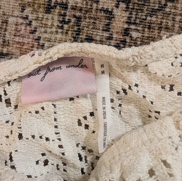 Out from Under Cropped Boho Top Medium Cream Festival Beach Top Urban Outfitters - Picture 4 of 5